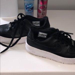 women’s black nike platform air force ones